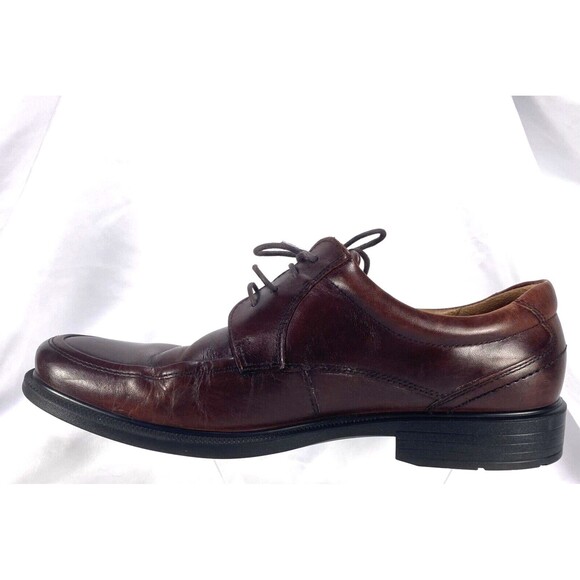 ECCO Men\'s Brown Leather Dress Shoes Lace Up Size 46 Used Good Condition